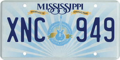 MS license plate XNC949