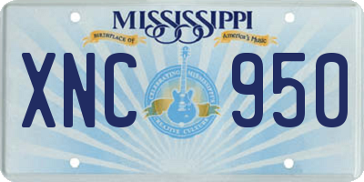 MS license plate XNC950
