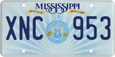 MS license plate XNC953