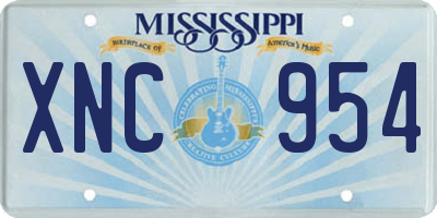 MS license plate XNC954