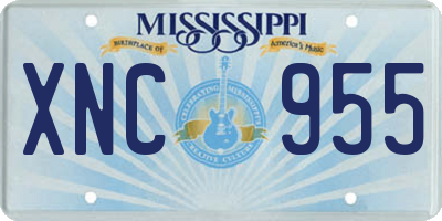 MS license plate XNC955