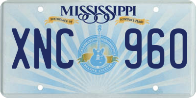 MS license plate XNC960