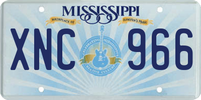 MS license plate XNC966