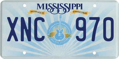 MS license plate XNC970