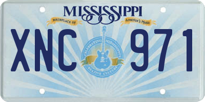 MS license plate XNC971