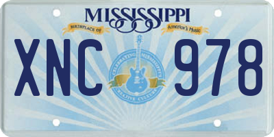 MS license plate XNC978