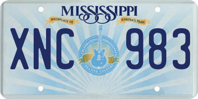 MS license plate XNC983