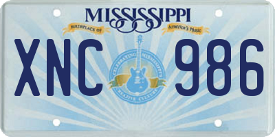 MS license plate XNC986