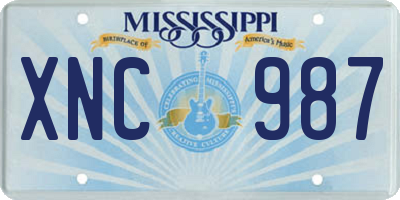 MS license plate XNC987