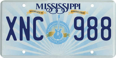 MS license plate XNC988
