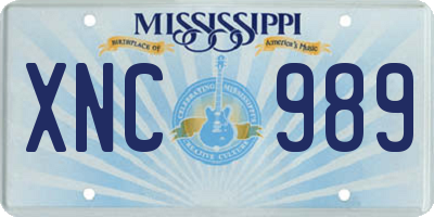 MS license plate XNC989