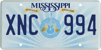 MS license plate XNC994