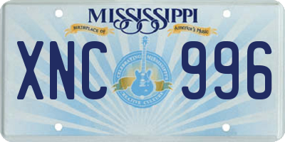 MS license plate XNC996