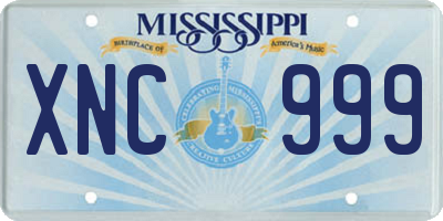 MS license plate XNC999