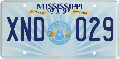 MS license plate XND029