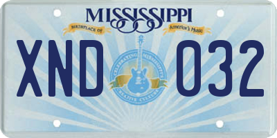MS license plate XND032