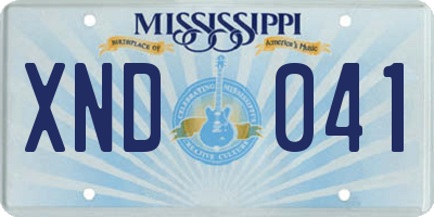 MS license plate XND041