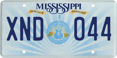 MS license plate XND044