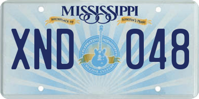 MS license plate XND048