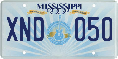 MS license plate XND050