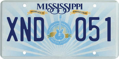 MS license plate XND051