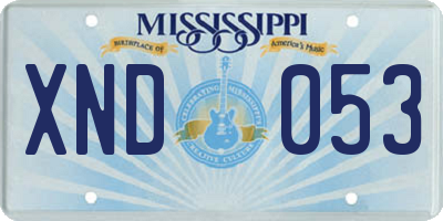 MS license plate XND053