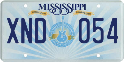MS license plate XND054