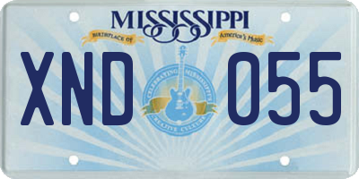MS license plate XND055
