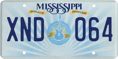 MS license plate XND064