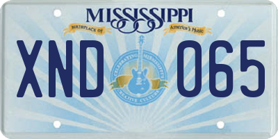 MS license plate XND065