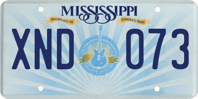 MS license plate XND073