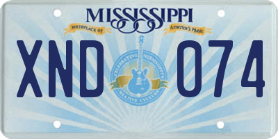 MS license plate XND074