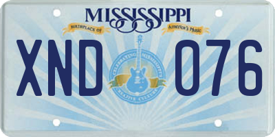 MS license plate XND076