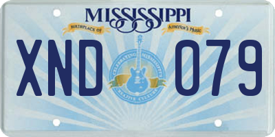 MS license plate XND079