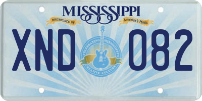 MS license plate XND082