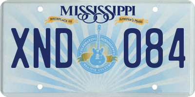MS license plate XND084
