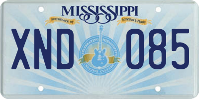MS license plate XND085