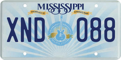 MS license plate XND088