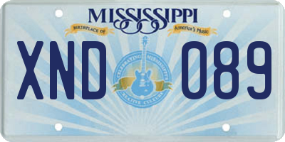 MS license plate XND089