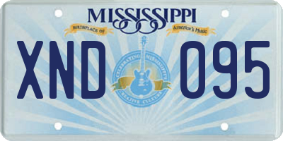 MS license plate XND095