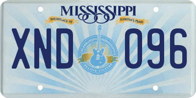 MS license plate XND096