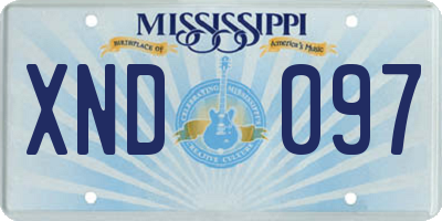 MS license plate XND097
