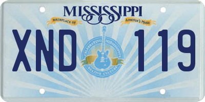 MS license plate XND119