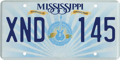 MS license plate XND145