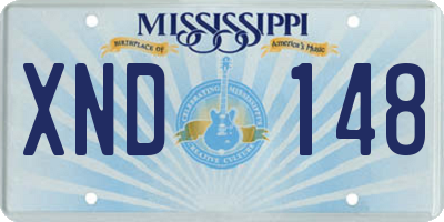 MS license plate XND148