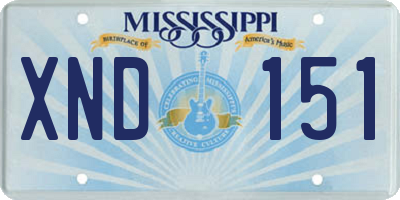 MS license plate XND151