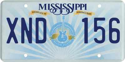 MS license plate XND156
