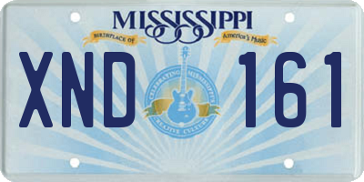 MS license plate XND161