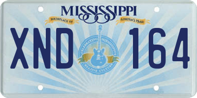 MS license plate XND164