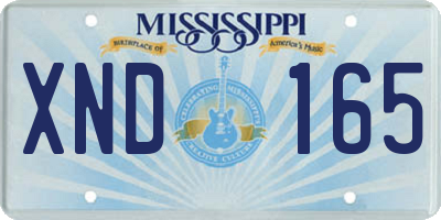 MS license plate XND165